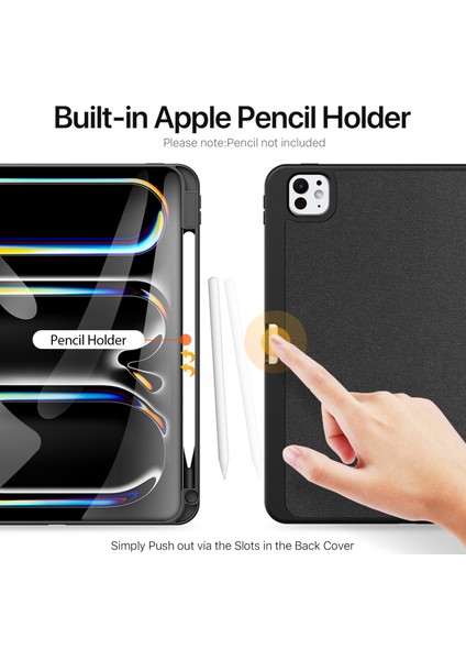 iPad Pro 11 (2024) Üç Katlı Standlı Deri Iş Tablet Kılıfı (Yurt Dışından)