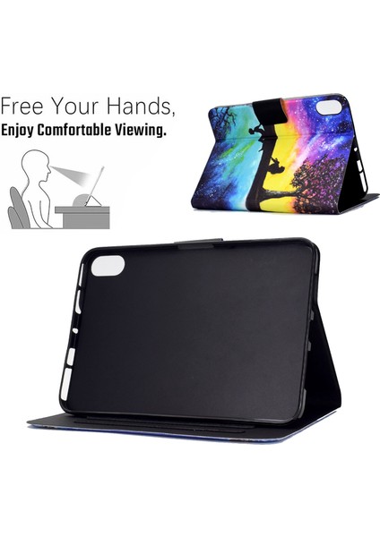 iPad 10.9 (2022) IPAD 10. Nesil Desen Baskı Pu Deri Stand Otomatik Uyandırma uyku Kart Tutucu ile Akıllı Tablet Kılıfı (Yurt Dışından)