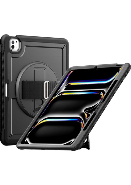 iPad Pro 11 (2024) Pc Tpu Standı Omuz Askılı Tablet Kılıfı (Yurt Dışından)