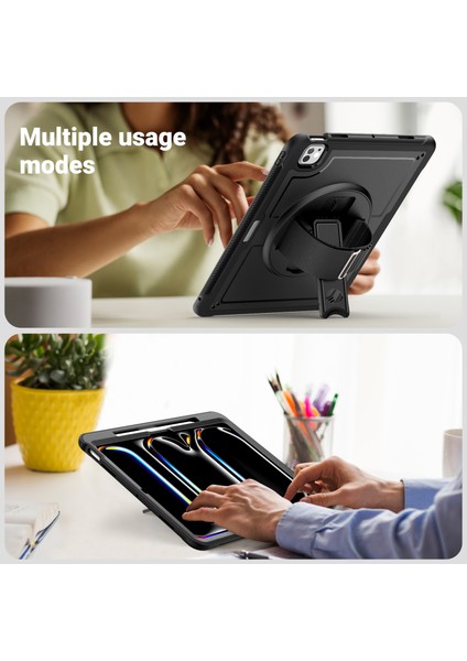 iPad Pro 11 (2024) Pc Tpu Standı Omuz Askılı Tablet Kılıfı (Yurt Dışından)