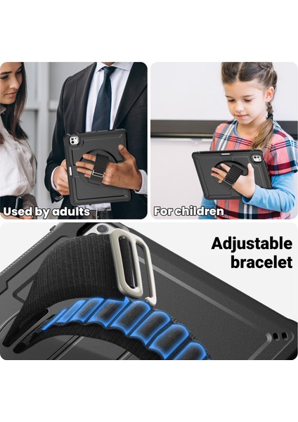 iPad Pro 11 (2024) Pc Tpu Standı Omuz Askılı Tablet Kılıfı (Yurt Dışından)