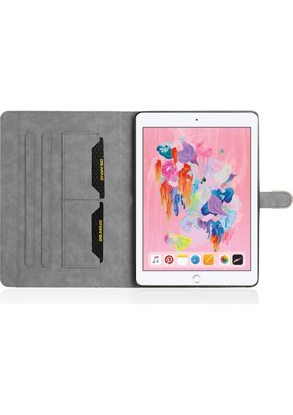 iPad 9.7 (2017 2018) Timsah Derisi Flaş Pudra Deri Tablet Kılıfı (Yurt Dışından)