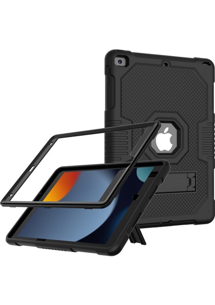 Kontrast Pc Tpu Silikon Stand Tamı iPad 10.2 (2019 2020 2021) SIYAH Tablet Kılıfı (Yurt Dışından)
