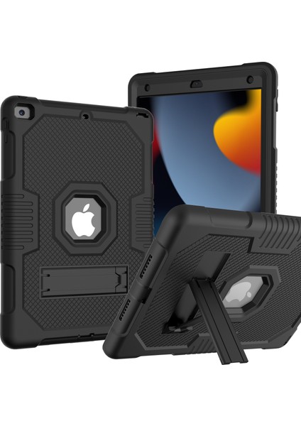 Kontrast Pc Tpu Silikon Stand Tamı iPad 10.2 (2019 2020 2021) SIYAH Tablet Kılıfı (Yurt Dışından)