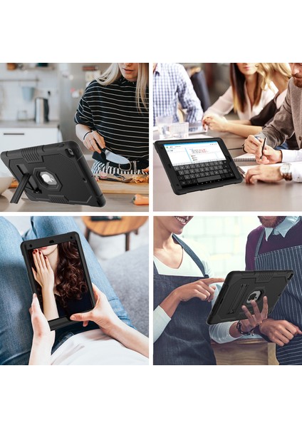 Kontrast Pc Tpu Silikon Stand Tamı iPad 10.2 (2019 2020 2021) SIYAH Tablet Kılıfı (Yurt Dışından)