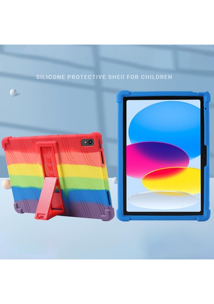 iPad 10.9 (2022) Silikon Koruyucu Pc Standı Turuncu Tablet Kılıfı (Yurt Dışından)