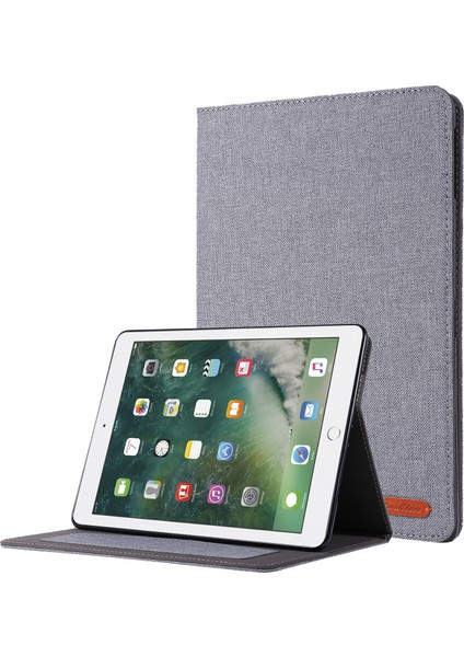 iPad 9 7 Inç (2017 2018) Kumaş Dokusu Deri Koruyucu Kart Yuvası ile Stand Tablet Kılıfı (Yurt Dışından)