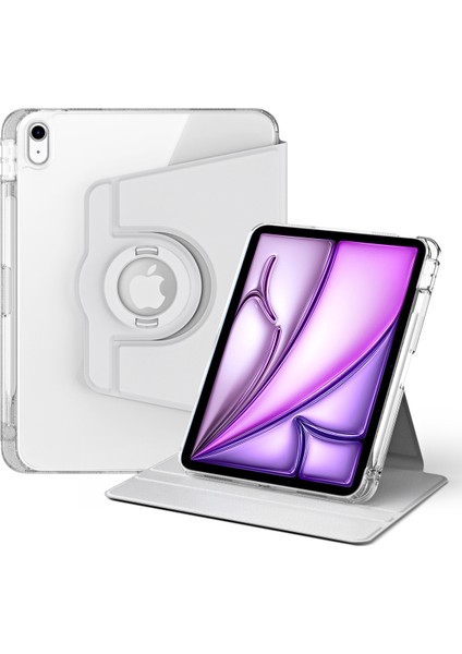 iPad Air 11 (2024) Pu Deri Döner Stand Çıkarılabilir Arka Tablet Kılıfı (Yurt Dışından)