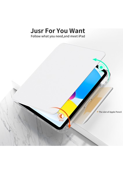 iPad Air 11 (2024) Pu Deri Döner Stand Çıkarılabilir Arka Tablet Kılıfı (Yurt Dışından)