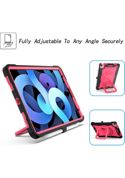 iPad Pro 11 Inç (2021 2020 2022) Döner Tekme Standlı Çift Korumalı Pc ve Silikon Tablet Kılıfı (Yurt Dışından)