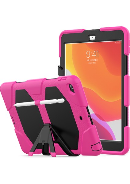 Çizilmez Standı Pc Silikon Hibrit iPad 10.2 (2020 2019) ROSE Tablet Kılıfı (Yurt Dışından)