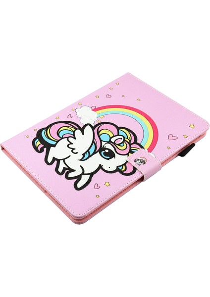 Desen Baskı Pu Deri iPad Air 10 5 Inç (2019) Otomatik Uyandırma Uykusu Tek Boynuzlu At ve kuşağı Tablet Kılıfı (Yurt Dışından)
