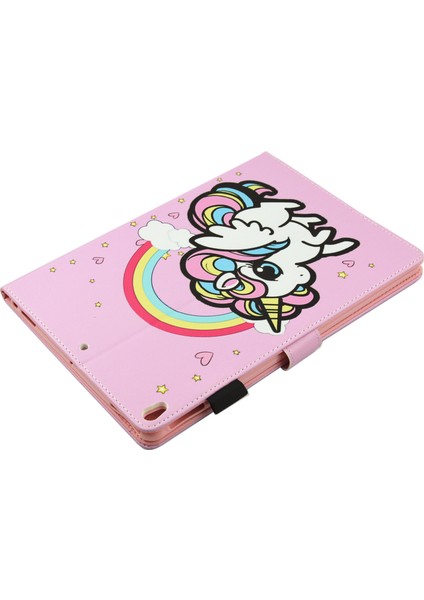 Desen Baskı Pu Deri iPad Air 10 5 Inç (2019) Otomatik Uyandırma Uykusu Tek Boynuzlu At ve kuşağı Tablet Kılıfı (Yurt Dışından)