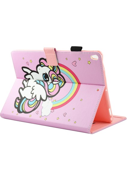 Desen Baskı Pu Deri iPad Air 10 5 Inç (2019) Otomatik Uyandırma Uykusu Tek Boynuzlu At ve kuşağı Tablet Kılıfı (Yurt Dışından)