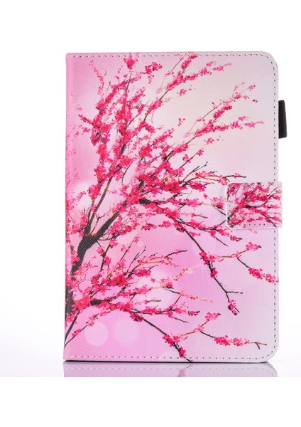 Desenli Pu Deri Cüzdan Apple iPad Mini (2019) 7.9 Inç mini 4 3 2 1 Erik Çiçeği Tablet Kılıfı (Yurt Dışından)