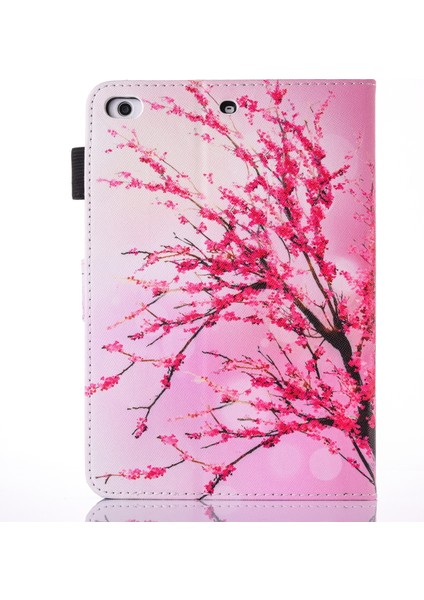 Desenli Pu Deri Cüzdan Apple iPad Mini (2019) 7.9 Inç mini 4 3 2 1 Erik Çiçeği Tablet Kılıfı (Yurt Dışından)