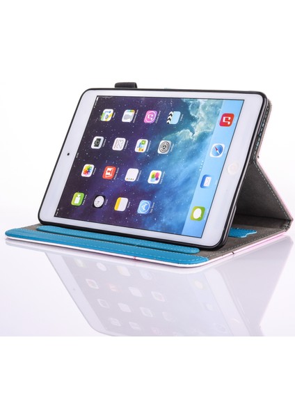 Desenli Pu Deri Cüzdan Apple iPad Mini (2019) 7.9 Inç mini 4 3 2 1 Erik Çiçeği Tablet Kılıfı (Yurt Dışından)