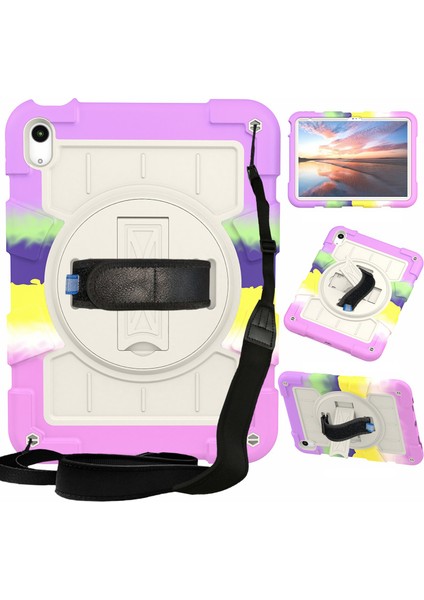 iPad Air 11 (2024) Stand Dönen El Askısı Pc Tpu Omuz Askılı Tablet Kılıfı (Yurt Dışından)