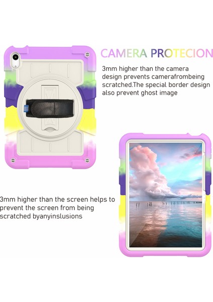 iPad Air 11 (2024) Stand Dönen El Askısı Pc Tpu Omuz Askılı Tablet Kılıfı (Yurt Dışından) fiyatları