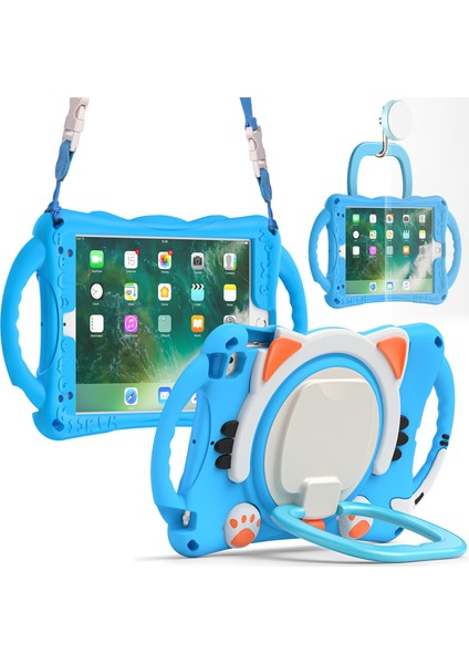 Hafif Döner Tekme Standı Pc Silikon Hibrit iPad Mini 2 3 4 mini Omuz Askılı (2019) 7 9 Inç si turuncu Tablet Kılıfı (Yurt Dışından)