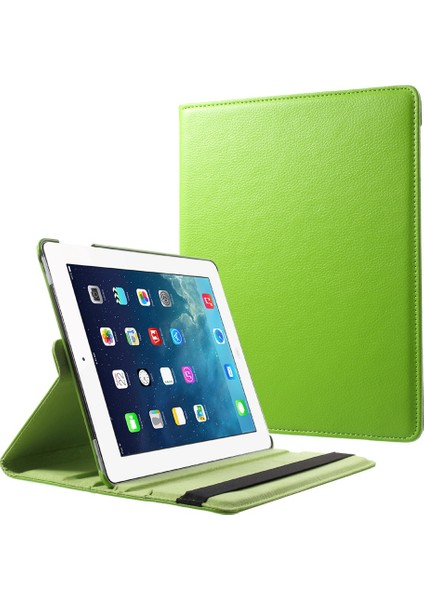 Litchi Deri Pu Deri 360 Derece Döner Standı Folio Elastik Bantlı iPad 4 3 2 Tablet Kılıfı (Yurt Dışından)