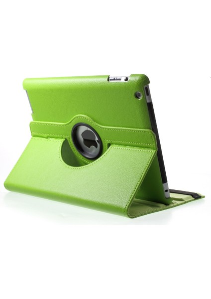 Litchi Deri Pu Deri 360 Derece Döner Standı Folio Elastik Bantlı iPad 4 3 2 Tablet Kılıfı (Yurt Dışından)