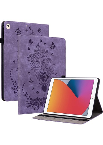 iPad 10.2 (2019 2020 2021) Akıllı Pu Deri Stand Baskılı Tablet Kılıfı (Yurt Dışından)