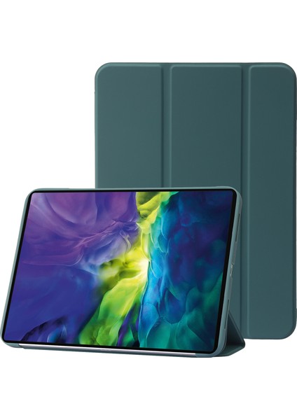 iPad Air 11 (2024) Petek Dokulu Üç Katlı Stand Deri Tablet Kılıfı (Yurt Dışından)