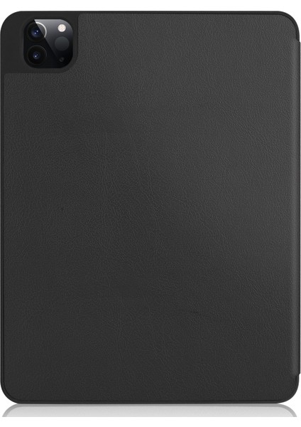 iPad Pro 12.9 (2022 2021 2020 2018) Pu Deri Sağlam Üç Katlı Stand Standı Flip Case (Kalem Yuvalı) Tablet Kılıfı (Yurt Dışından)