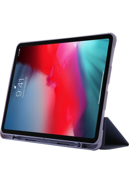 iPad Pro 11 (2024) Skin Touch Üç Katlı Stand Kalem Tutuculu Deri ımsı Tablet Kılıfı (Yurt Dışından)
