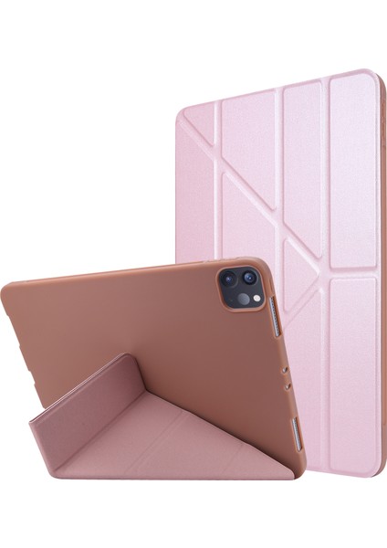 Otomatik Uyandırma uyku Deforme Edilebilir Silikon Pu Deri Standı iPad Pro 11 Inç (2021) Tablet Kılıfı (Yurt Dışından)