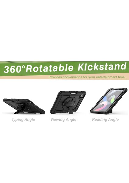 Apple iPad Pro 11 Inç Pc Silikon 360° Dönebilen Stand Kullanışlı Askılı ve Omuz Askılı Tablet Kılıfı (Yurt Dışından)