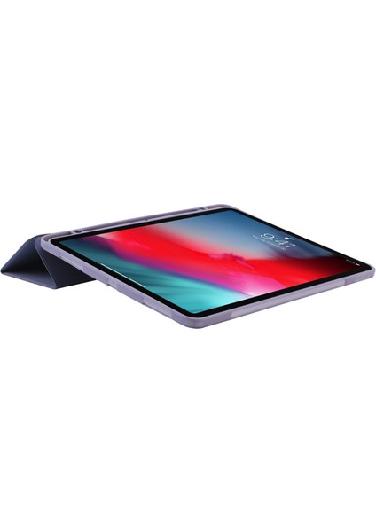 iPad Pro 11 (2024) Skin Touch Üç Katlı Stand Kalem Tutuculu Deri ımsı Tablet Kılıfı (Yurt Dışından)