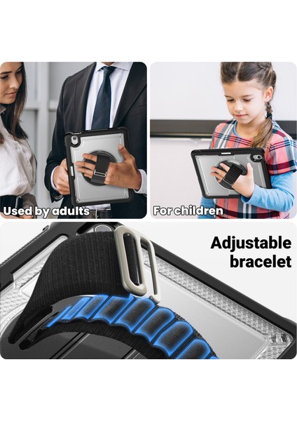 iPad Air 11 (2024) Tekme Standı Pc Tpu Omuz Askılı Tablet Kılıfı (Yurt Dışından)
