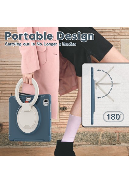 iPad Pro 13 (2024) El Kavrama Tekme Standı Pc Tpu Kalem Yuvası ile Peygamber Çiçeği Tablet Kılıfı (Yurt Dışından)