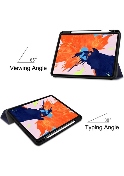 Iş Üç Katlı Stand Pu Deri Yumuşak Tpu Arka Otomatik Uyandırma uyku iPad Pro 12.9 Kalem Tutucu ile Tablet Kılıfı (Yurt Dışından) modelleri