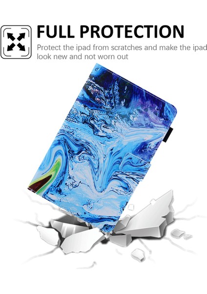 iPad 10.9 (2022) IPAD 10. Nesil Çizilmez Pu Deri Çapraz Doku Desen Baskı Kartı Tutucu Standı Manyetik Toka Tablet Kılıfı (Yurt Dışından)