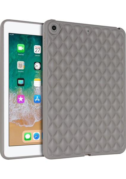 iPad 9.7 Inç (2017 2018) Arka Yumuşak Tpu Eşkenar Dörtgen Desenli Tablet Kılıfı (Yurt Dışından)