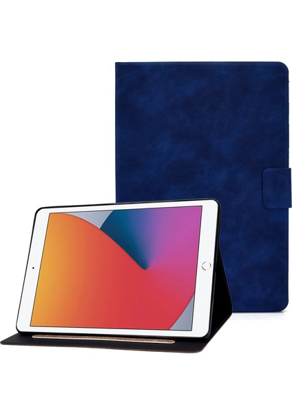 iPad 10.2 (2019 2020) Buzağı Dokulu Deri Kart Tutucu Ayarlanabilir Stand Koruyucu Tablet Kılıfı (Yurt Dışından)
