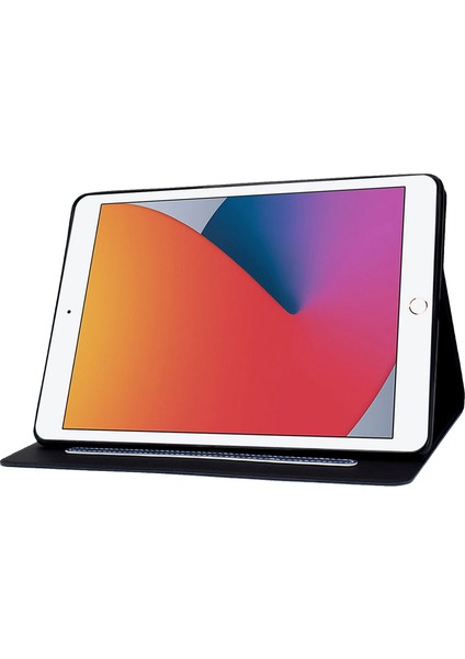 iPad 10.2 (2019 2020) Buzağı Dokulu Deri Kart Tutucu Ayarlanabilir Stand Koruyucu Tablet Kılıfı (Yurt Dışından) modelleri