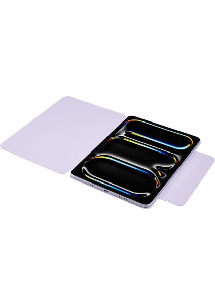 iPad Pro 11 (2024) Standlı Manyetik Pu Deri Koruyucu Tablet Kılıfı (Yurt Dışından)