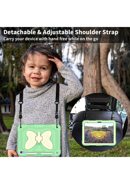 iPad 10.9 (2022) Çift Silikon Pc Şekli Tekme Standı Omuz Askılı Düşmeyi Önleyici Koruyucu Bej Tablet Kılıfı (Yurt Dışından) indirimleri