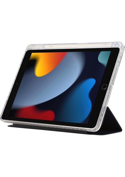 iPad 10.2 (2019 2020 2021) Deri Üç Katlı Stand Tablet Kılıfı (Yurt Dışından)