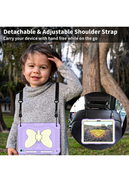 iPad 10.9 (2022) Çift Silikon Pc Şekli Tekme Standı Omuz Askılı Düşmeyi Önleyici Koruyucu Bej Tablet Kılıfı (Yurt Dışından) indirimleri