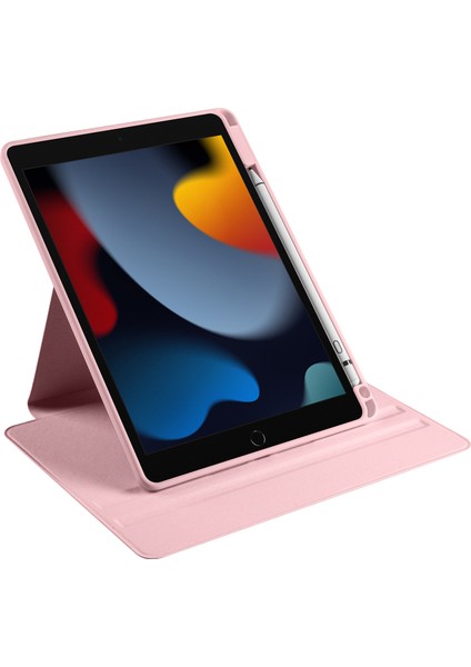 iPad 10.2 (2019 2020 2021) Akıllı Pu Deri Akrilik Döner Tekme Standı Tablet Kılıfı (Yurt Dışından)