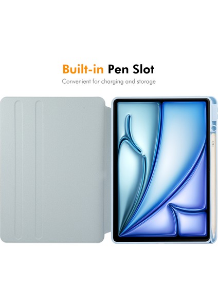 iPad Air 13 (2024) Standlı Akrilik Pu Otomatik Uyandırma uyku Tablet Kılıfı (Yurt Dışından)