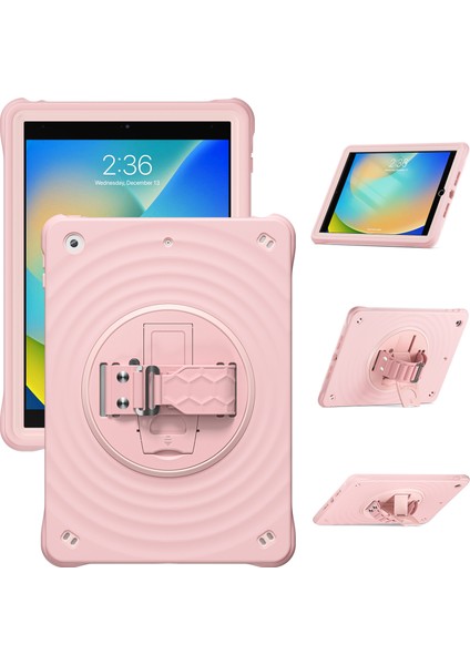 iPad 10.2 (2019 2020 2021) El Kayışı Standı Tpu Pc Silikon Tablet Kılıfı (Yurt Dışından)