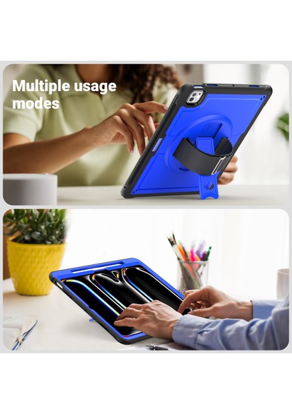 iPad Pro 11 (2024) Pc Tpu Stand Omuz Askılı Tablet Kılıfı (Yurt Dışından)