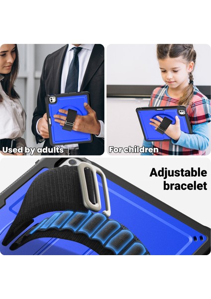 iPad Pro 11 (2024) Pc Tpu Stand Omuz Askılı Tablet Kılıfı (Yurt Dışından)