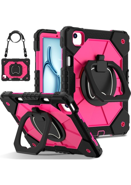 iPad Air 11 (2024) Omuz Askılı Silikon Pc Stand Tablet Kılıfı (Yurt Dışından) fiyatları